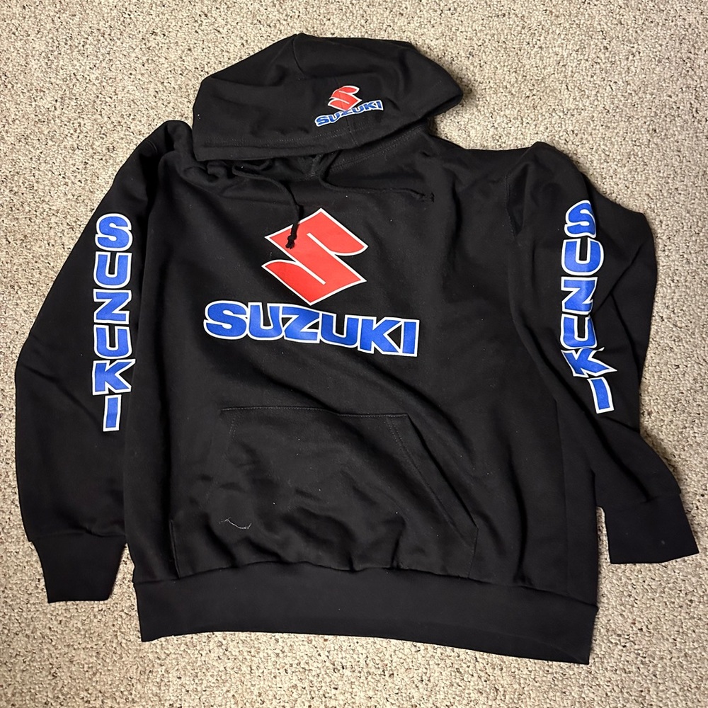 Suzuki Sport Bike Black Hoodie Size Large Made By Surf Ave